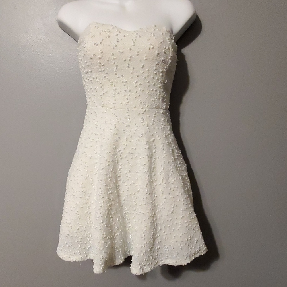 White and blue party dress